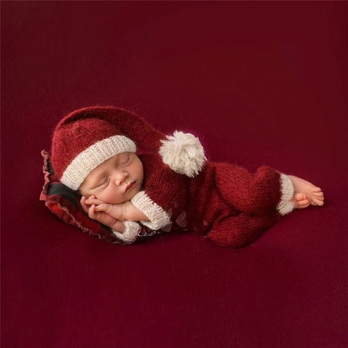 Premium Mohair Newborn Santa Jumpsuit