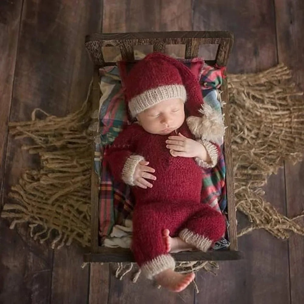 Premium Mohair Newborn Santa Jumpsuit