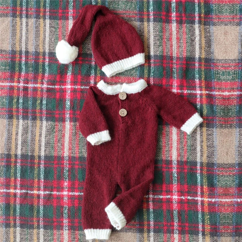 Premium Mohair Newborn Santa Jumpsuit