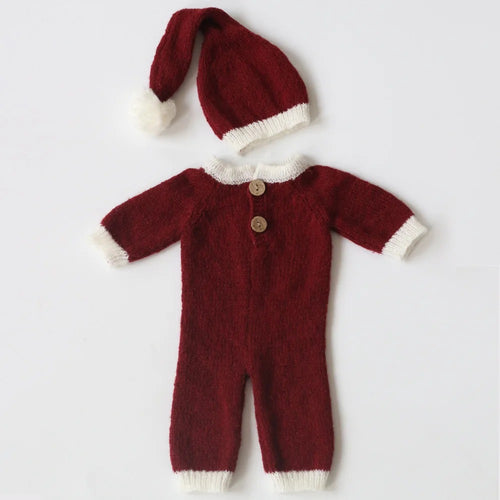 Premium Mohair Newborn Santa Jumpsuit